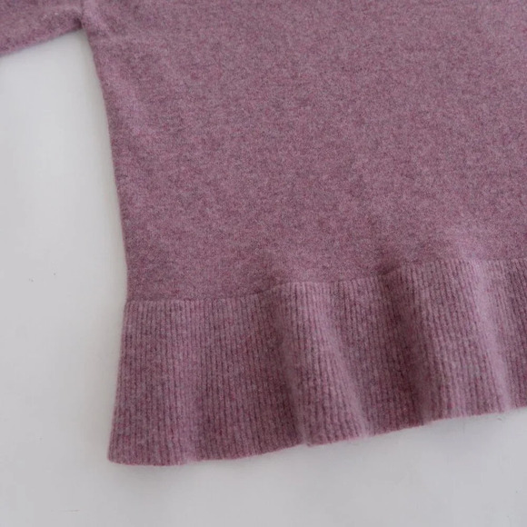 Garnet Hill Purple Fine Knit Bell 100% Cashmere Peplum Lightweight Sweater XS - Picture 7 of 10